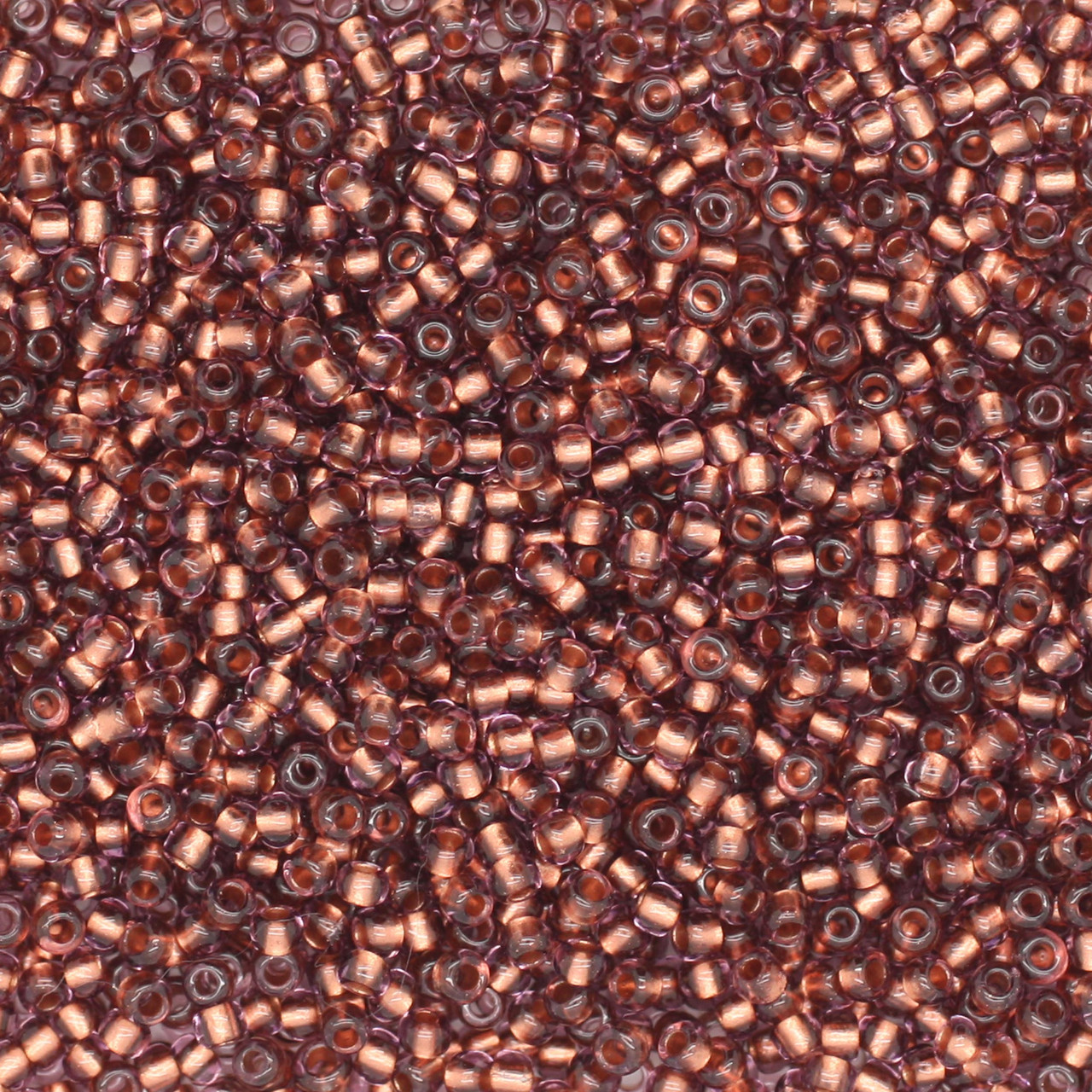 11/0 Czech Glass Seed Beads Copper Lined Amethyst
