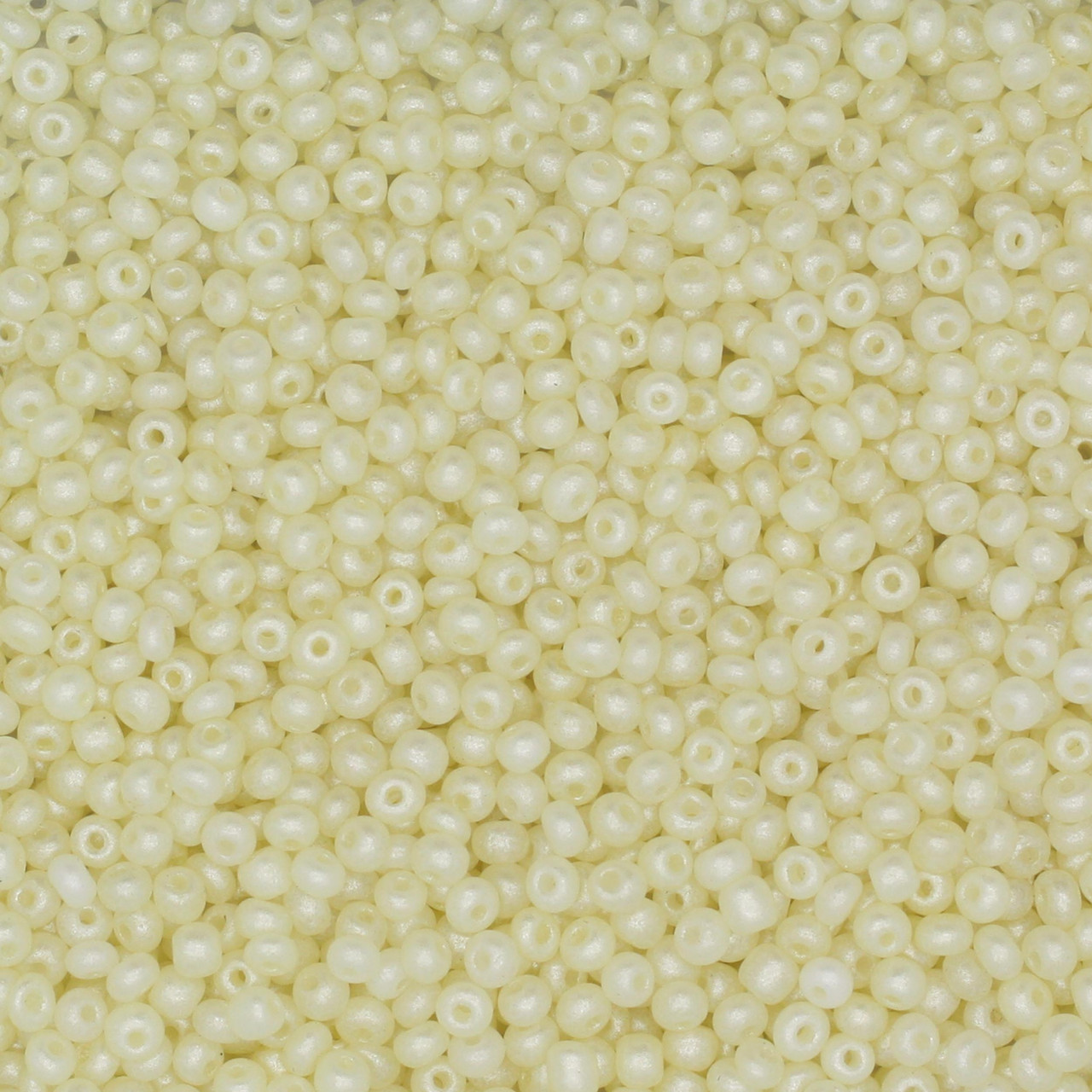 11/0 Czech Glass Seed Beads Satin Pearl Pale Lemon