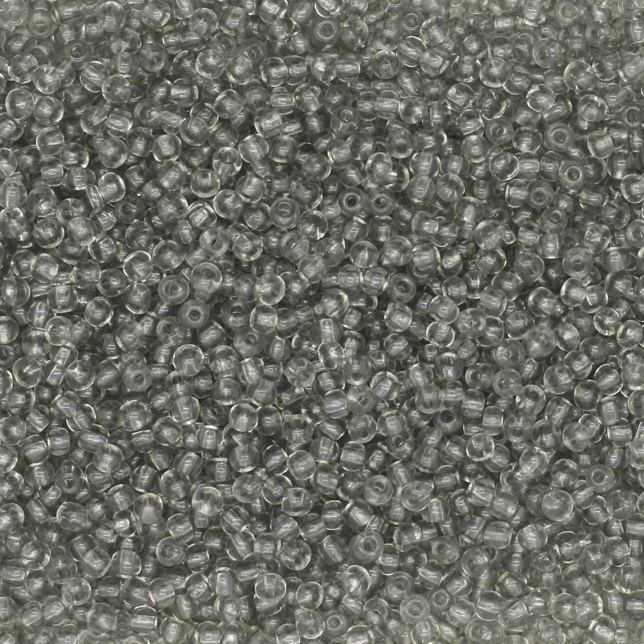 12/0 Czech Glass Seed Beads Transparent Gray