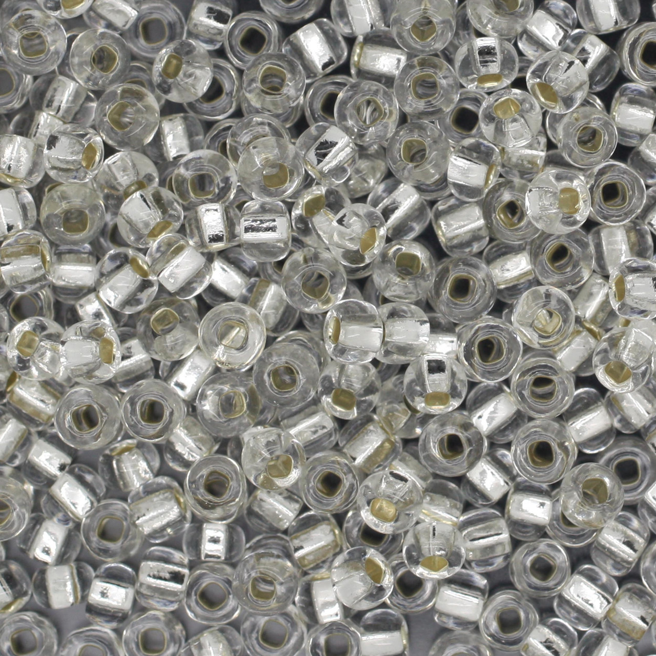 6/0 Czech Glass Seed Beads Silver Lined Crystal