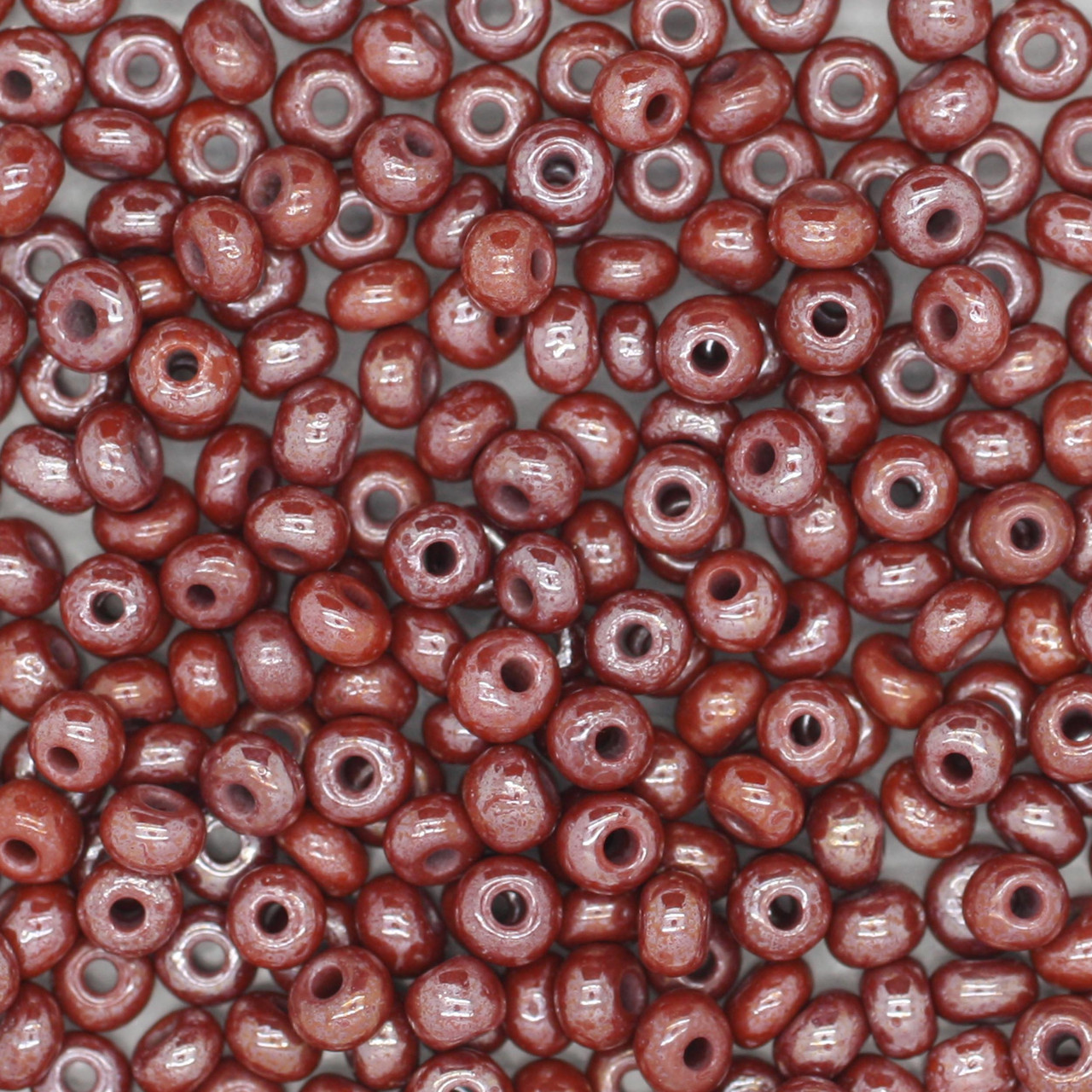 6/0 Czech Glass Seed Beads Luster Brown