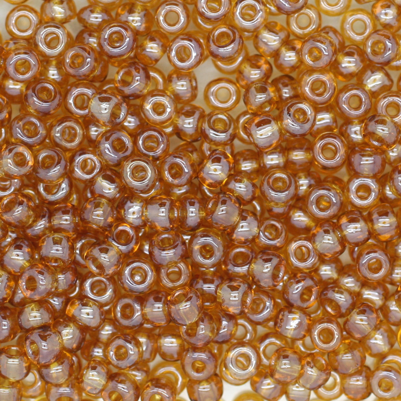 6/0 Czech Glass Seed Beads Luster Dark Topaz