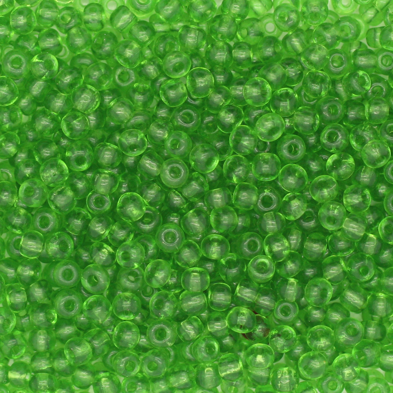 8/0 Czech Glass Seed Beads Transparent Light Green