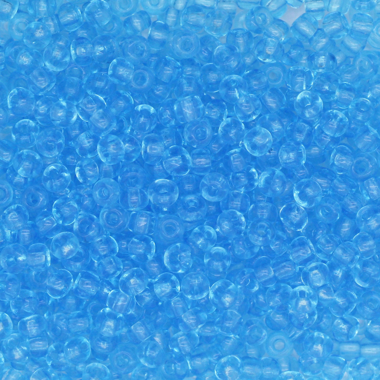 8/0 Czech Glass Seed Beads Aqua Blue Transparent