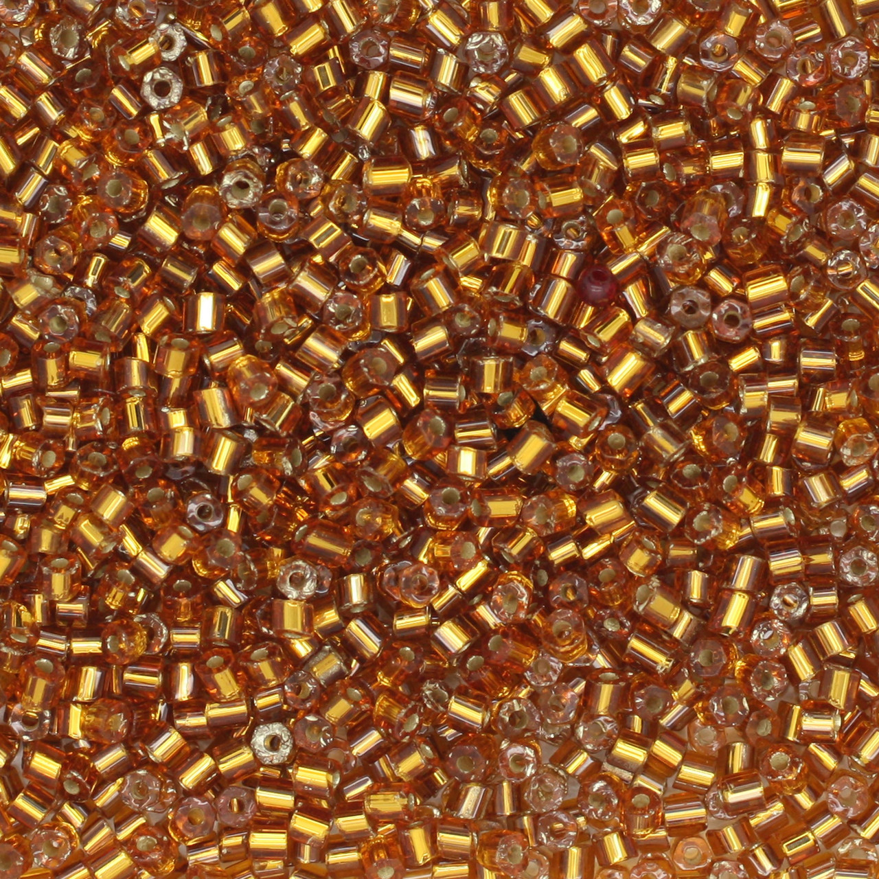 11/0 2-Cut Czech Seed Beads Silver Lined Medium Gold