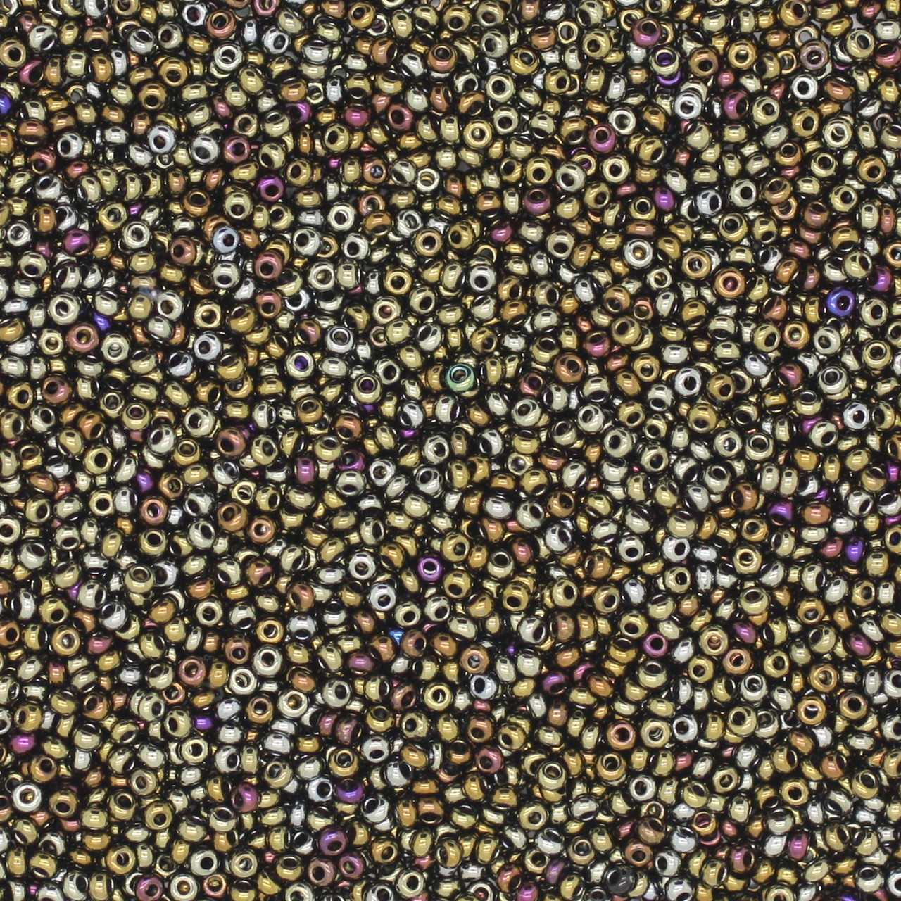 14/0 Czech Glass Seed Beads Metallic Rainbow Brown