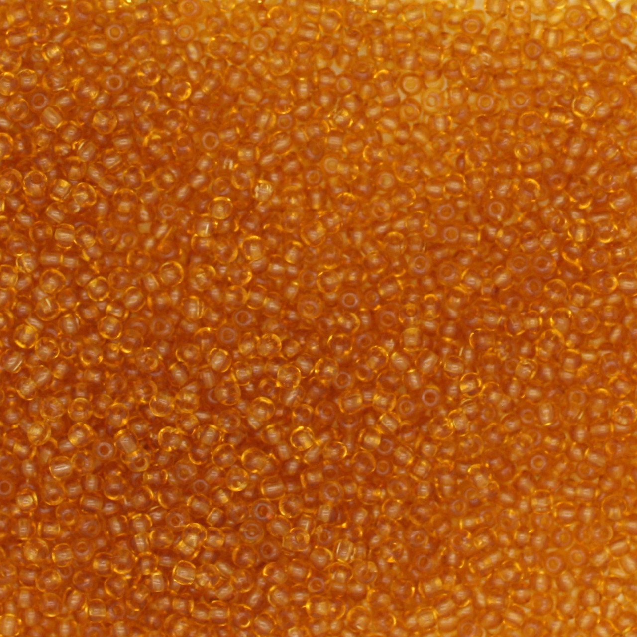 14/0 Czech Glass Seed Beads Transparent Dark Amber