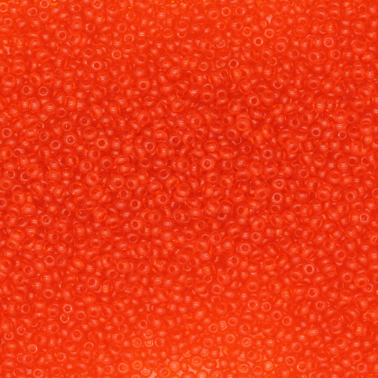 14/0 Czech Glass Seed Beads Transparent Orange