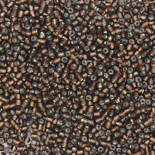 12/0 3-Cut Czech Glass Seed Beads Silver Lined Dark Brown