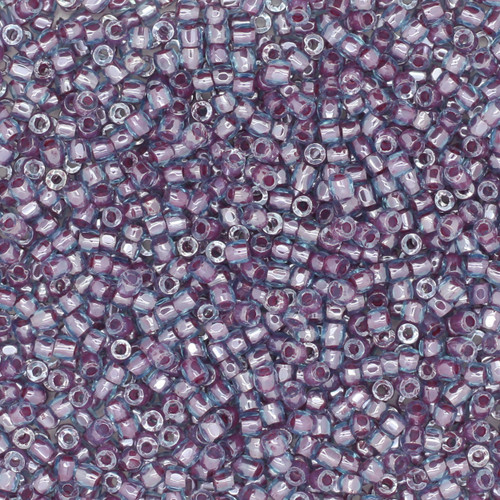 9/0 3-Cut Czech Glass Seed Beads Lined Purple Blue