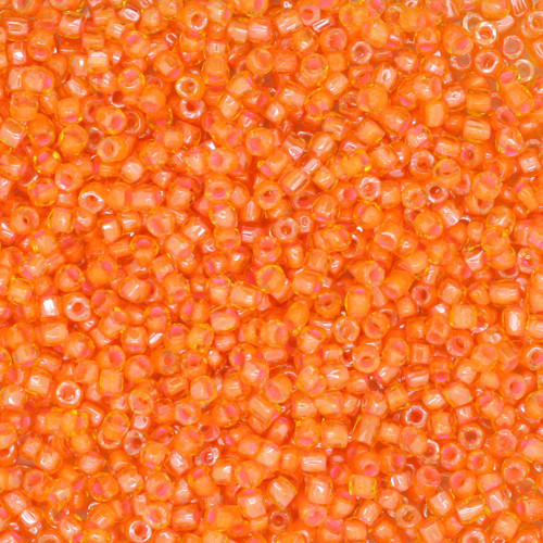 9/0 3-Cut Czech Glass Seed Beads Lined Orange