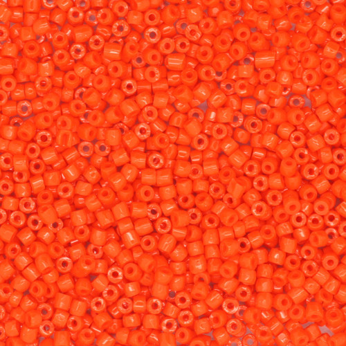 9/0 3-Cut Czech Glass Seed Beads Opaque Orange