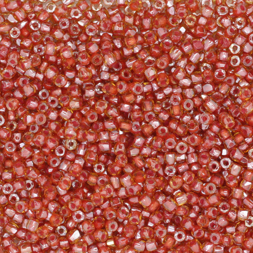 9/0 3-Cut Czech Glass Seed Beads Lined Red