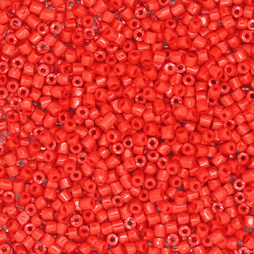 9/0 3-Cut Czech Glass Seed Beads Opaque Light Red