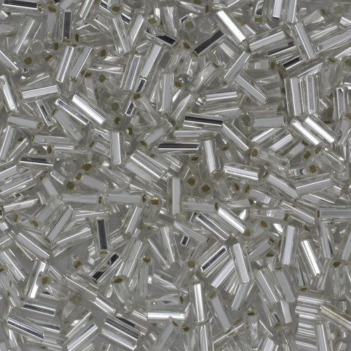 Czech Bugle Beads Size 2 Silver Lined Crystal Czech Bugle Beads Size 2 Silver Lined Crystal