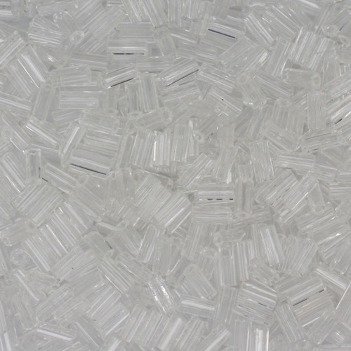 Czech Bugle Beads Size 2 Transparent Crystal