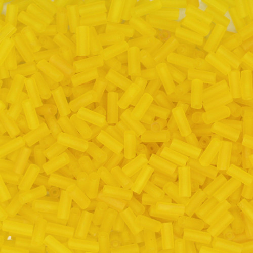 Czech Bugle Beads Size 2 Matte Yellow Czech Bugle Beads Size 2 Matte Yellow