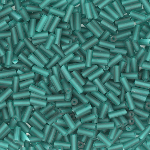 Czech Bugle Beads Size 2 Matte Teal Czech Bugle Beads Size 2 Matte Teal