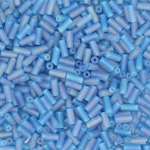 Czech Bugle Beads Size 2 Matte Rainbow Turquoise Czech Bugle Beads Size 2 Matte Rainbow Turquoise