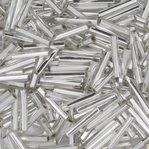 Czech Bugle Beads Size 5 Silver Lined Crystal Czech Bugle Beads Size 5 Silver Lined Crystal