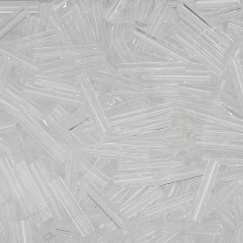 Czech Bugle Beads Size 5 Transparent Crystal
