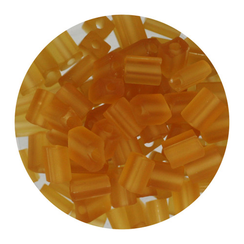Rectangle Beads 5mm x 3mm Czech Glass Topaz Matte Transparent