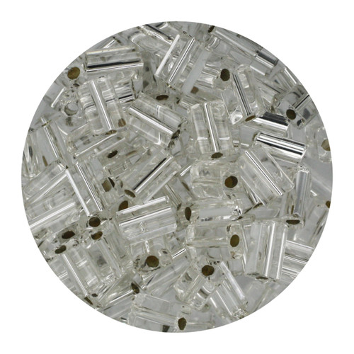Rectangle Beads 5mm x 3mm Czech Glass Crystal Silver Lined