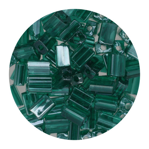 Rectangle Beads 5mm x 3mm Czech Glass Emerald Green Luster
