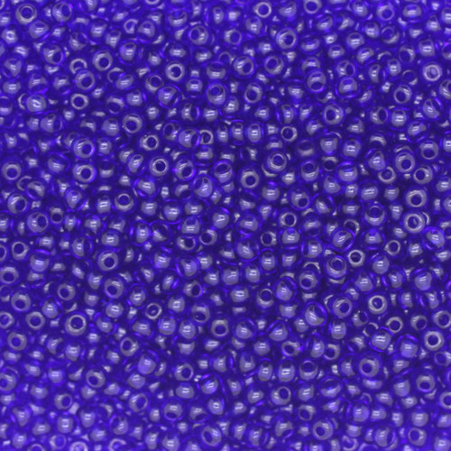 10/0 Czech Glass Seed Beads Transparent Cobalt