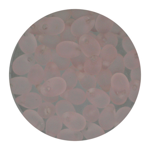 6x4mm Czech Glass Teardrop Matte Rose Pink