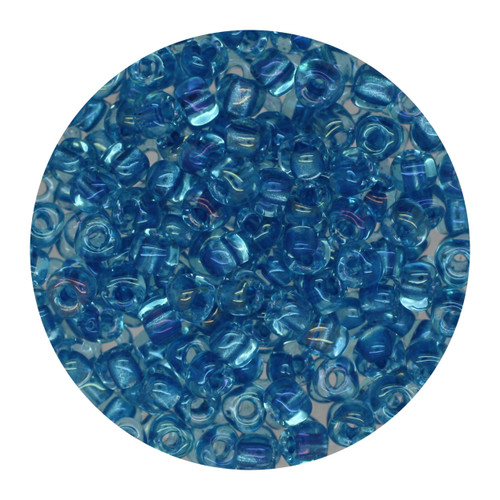 8/0 Japanese Glass Triangle Beads Lined Blue/Aqua