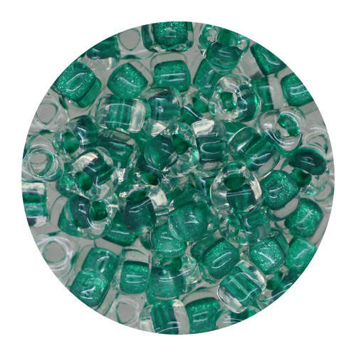 5/0 Japanese Glass Triangle Beads Lined Green