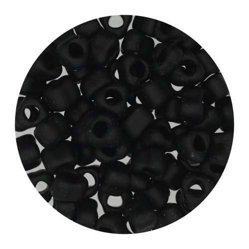 5/0 Japanese Glass Triangle Beads Matte Black