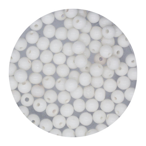 White Opaque 3mm Round Czech Glass Beads