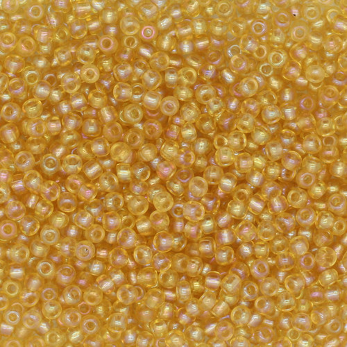 10/0 Czech Glass Seed Beads Transparent Rainbow Amber