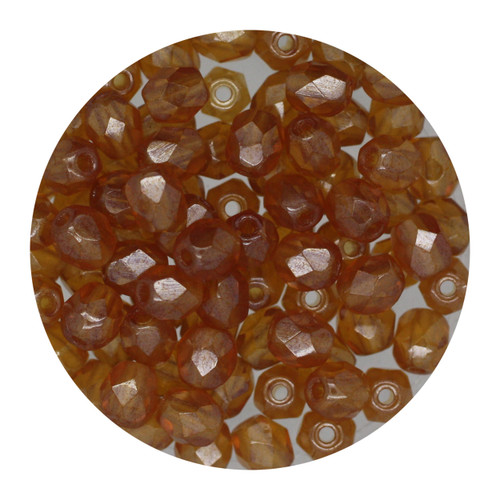 4mm Czech Fire Polished Beads Dark Topaz Luster