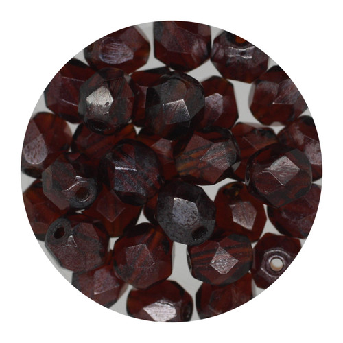 6mm Czech Fire Polished Beads Madeira Luster