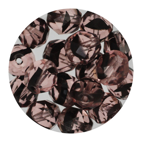 8mm Czech Fire Polished Beads Black/Pink Two-Tone