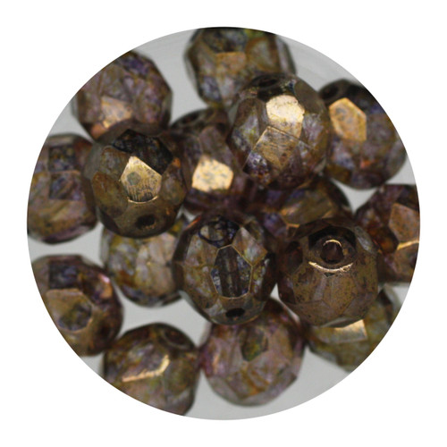 8mm Czech Fire Polished Beads Cinnamon Decora