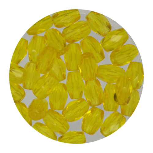6x4mm Czech Fire Polished Beads Yellow Transparent