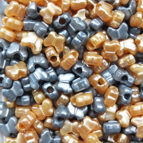 Butterfly Pony Bead Gold/Silver Mix Pearl