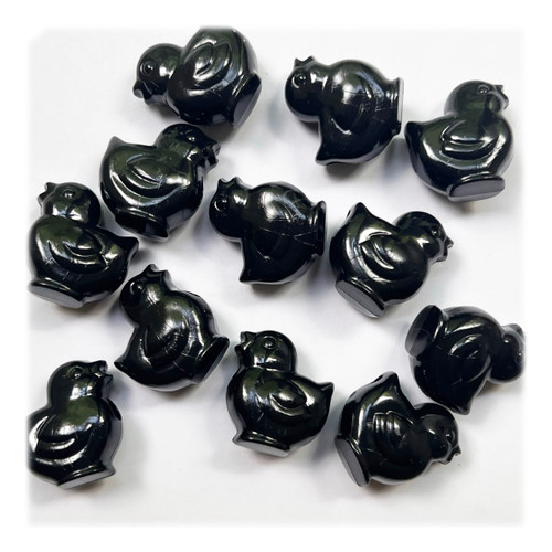 Chick Bird Pony Bead Black Opaque