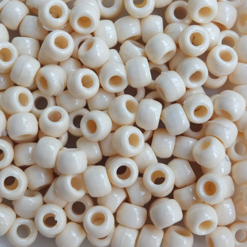 Crow Pony Bead Ivory Opaque Crow Pony Bead Ivory Opaque