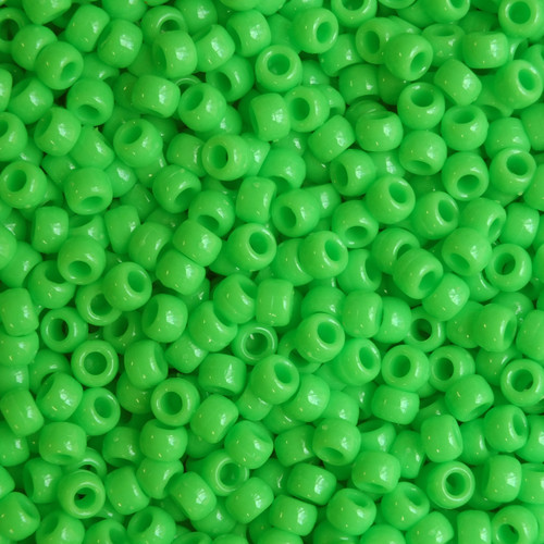 Crow Pony Bead Lime Green Opaque