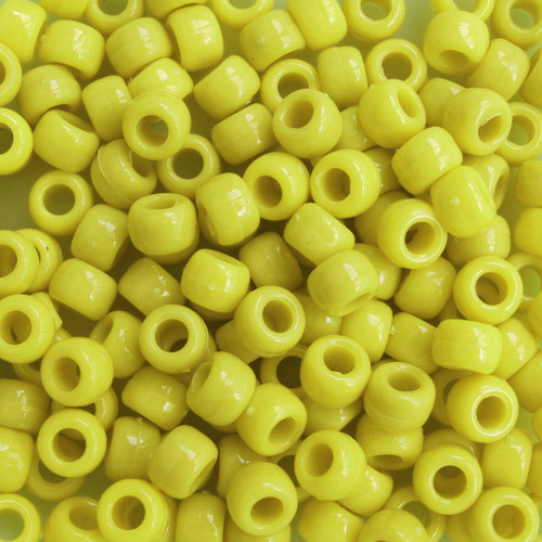 Crow Pony Bead Yellow Opaque Crow Pony Bead Yellow Opaque