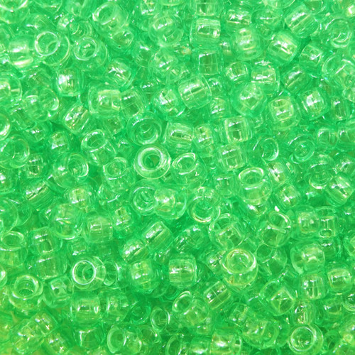 Crow Pony Bead Lime Green Transparent