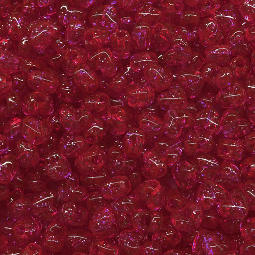 Heart Pony Bead Red Glitter Sparkle Heart Pony Bead Red Glitter Sparkle