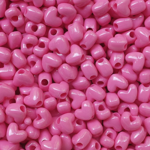 Heart Pony Bead Pink Opaque Heart Pony Bead Pink Opaque