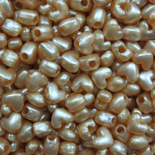 Heart Pony Bead Gold Pearl Heart Pony Bead Gold Pearl