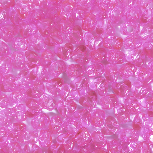 Heart Pony Bead Rose Pink Transparent Heart Pony Bead Rose Pink Transparent
